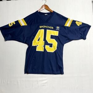 Central Oklahoma Bronchos Alumni Football Jersey Navy Blue Yellow Adult - Size M